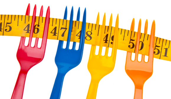 centimeter on forks symbolizes weight loss on the Dukan diet