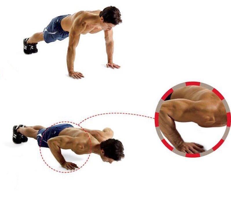 Floor push-ups promote strong arm and chest muscles